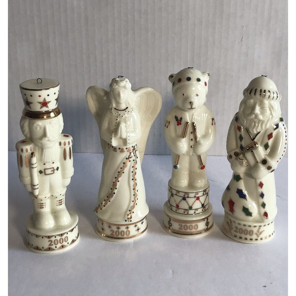 Lot of 4 Madison Avenue 2000 Millennium Figurine Porcelain Christmas Ornament